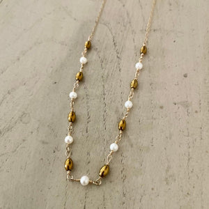 Hematite Necklace _ Goldie
