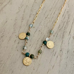 PAPERCLIP CHAIN WITH GOLD DISC