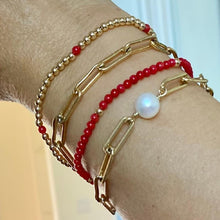 Load image into Gallery viewer, GOLD BEADS WITH CORAL
