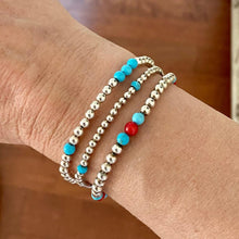 Load image into Gallery viewer, SILVER BEAD GEM STACK
