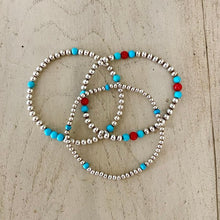 Load image into Gallery viewer, SILVER BEAD GEM STACK
