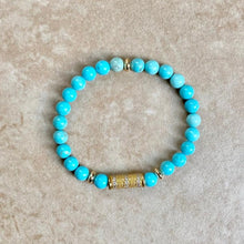 Load image into Gallery viewer, TURQUOISE BEADS GOLD CENTER
