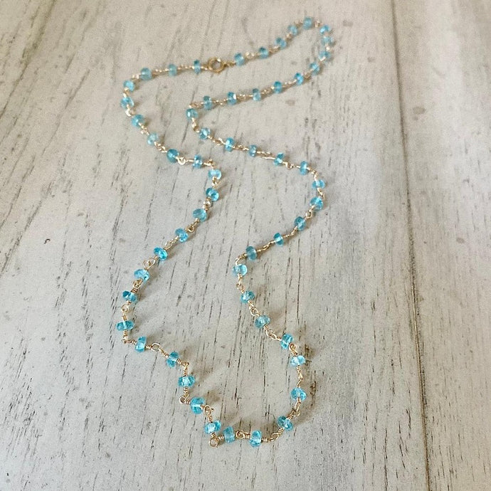 APATITE BEADS NECKLACE - OCEANA