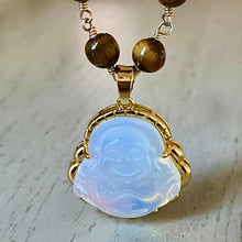 Load image into Gallery viewer, TIGER EYE NECKLACE - HAPPY BUDDHA
