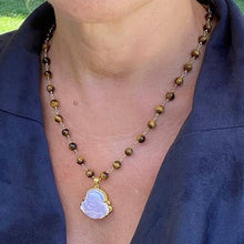 Load image into Gallery viewer, TIGER EYE NECKLACE - HAPPY BUDDHA
