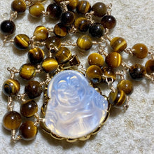 Load image into Gallery viewer, TIGER EYE NECKLACE - HAPPY BUDDHA
