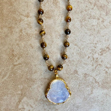 Load image into Gallery viewer, TIGER EYE NECKLACE - HAPPY BUDDHA
