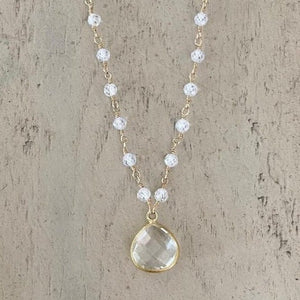 Cubic Zirconia Beads Necklace with Crystal