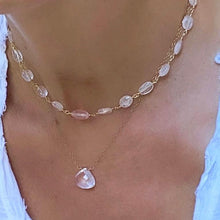 Load image into Gallery viewer, Rose Quartz Necklace - Dora
