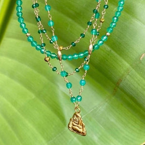 ONYX NECKLACE - HAPPY BUDDHA