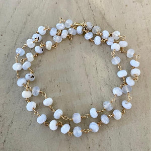 BLUE LACE AGATE NECKLACE - ANGEL