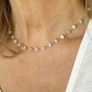 BLUE LACE AGATE NECKLACE - ANGEL