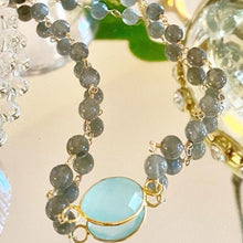 Load image into Gallery viewer, Labradorite Necklace with Aqua Chalcedony
