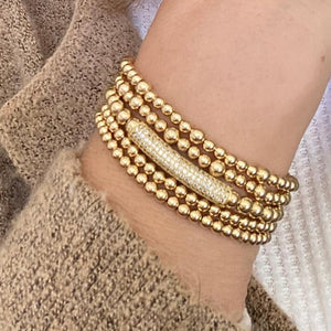 GOLD BEADS WITH CZ PAVE