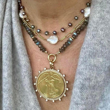 Load image into Gallery viewer, LABRADORITE NECKLACE WITH COIN - VICTORIA
