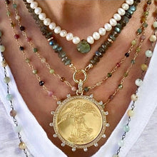 Load image into Gallery viewer, LABRADORITE NECKLACE WITH COIN - VICTORIA
