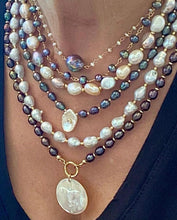 Load image into Gallery viewer, PEARL NECKLACE WITH CHARM CLASP - DESDEMONA
