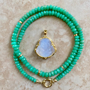 CHRYSOPRASE NECKLACE - BUDDHA