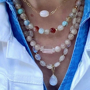 MOONSTONE NECKLACE - CRYSTAL