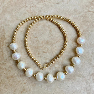 Gold Ball with Freshwater Pearls