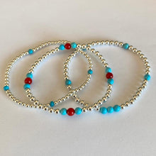 Load image into Gallery viewer, SILVER BEAD GEM STACK
