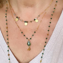 Load image into Gallery viewer, GOLD NECKLACE WITH EMERALD - ESMERALDA
