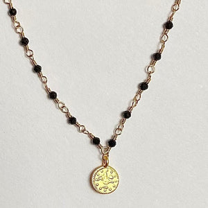 GEMSTONE COIN NECKLACE - GRECIA