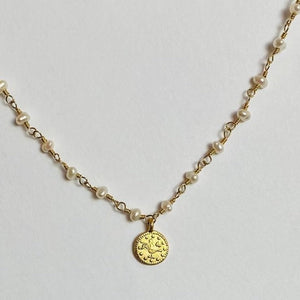 GEMSTONE COIN NECKLACE - GRECIA