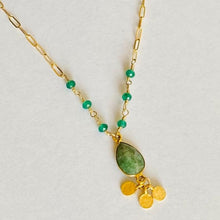 Load image into Gallery viewer, GOLD NECKLACE WITH EMERALD - ESMERALDA
