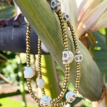 Load image into Gallery viewer, Golden Hematite Skull Bracelet
