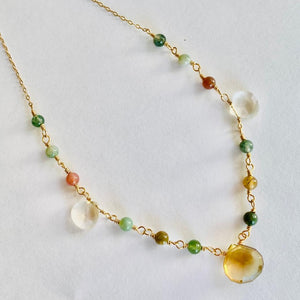GOLD NECKLACE WITH QUARTZ - ANGELINA