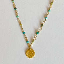 Load image into Gallery viewer, GEMSTONE COIN NECKLACE - GRECIA
