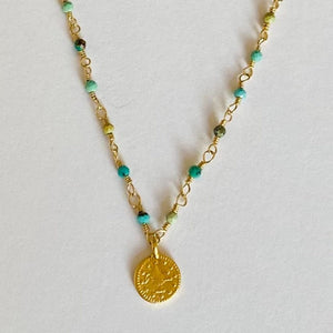 GEMSTONE COIN NECKLACE - GRECIA