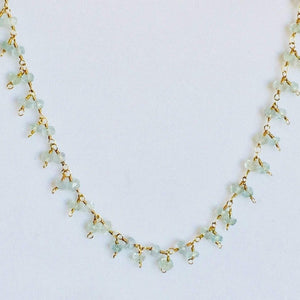 Aquamarine Cluster Necklace - Nice