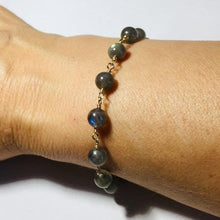 Load image into Gallery viewer, LABRADORITE ROSARY BRACELET
