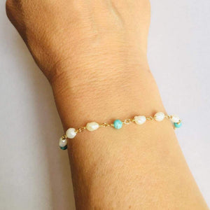 PEARL HOWLITE ROSARY BRACELET