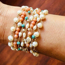 Load image into Gallery viewer, PEARL HOWLITE ROSARY BRACELET
