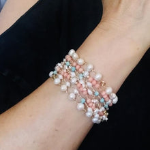 Load image into Gallery viewer, PEARL HOWLITE ROSARY BRACELET
