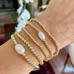 GOLD BEADS WITH PEARL