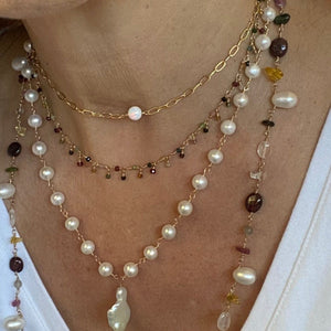 Gemstone Cluster Necklace - Boho