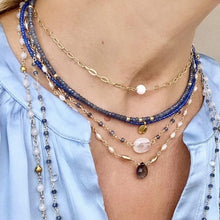 Load image into Gallery viewer, Paperclip Necklace with Opal
