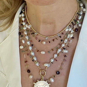 GEMSTONE AND PEARL NECKLACE - NAPA