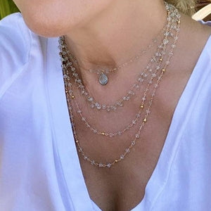 Aquamarine Cluster Necklace - Nice