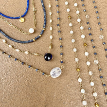 Load image into Gallery viewer, Sapphire Necklace with Moonstone Drop
