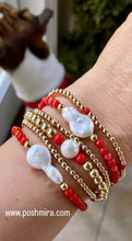 Load image into Gallery viewer, GOLD BEADS WITH CORAL

