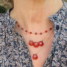 Load image into Gallery viewer, Gold Necklace with Carnelian Drop - Maharani
