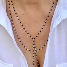 Load image into Gallery viewer, BLACK SPINEL SILVER NECKLACE - BLACK WIDOW
