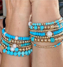 Load image into Gallery viewer, GOLD BEADS TURQUOISE
