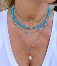 Load image into Gallery viewer, TURQUOISE CZ V DROP NECKLACE - ALLY

