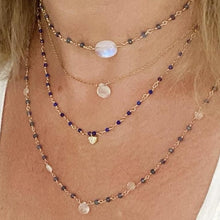 Load image into Gallery viewer, Sapphire Necklace with Moonstone Drop
